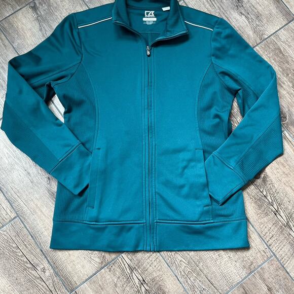 Cutter‎ & Buck WeatherTec Full Zip Teal Jacket Women's Size Medium - Picture 1 of 5